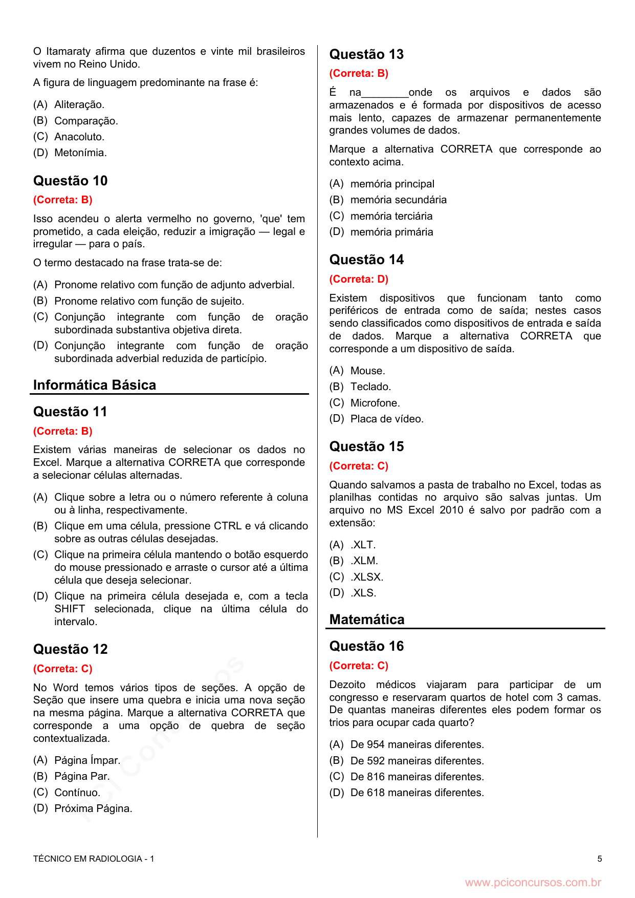 Página da prova Vila Rica/MT que contém a questão 9.